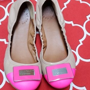 Marc By Marc Jacobs Beige and Pink Flats